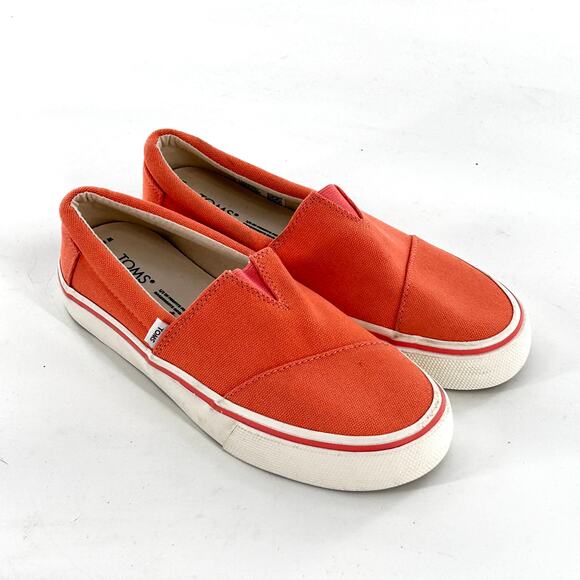 TOMS Fenix Slip On Sneaker 6.5 Coral Orange Comfort - Picture 1 of 7